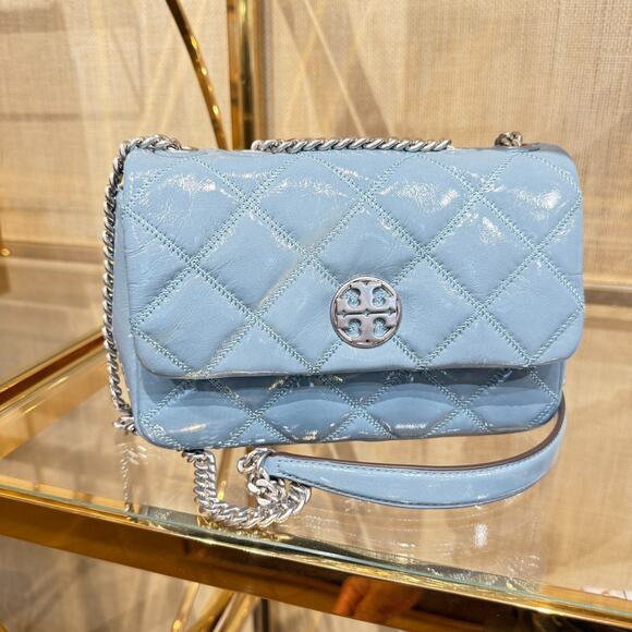 Tory Burch Willa Small Shoulder Bag 152051 Paradiso shrunken Goat Leather $645 - Picture 1 of 10